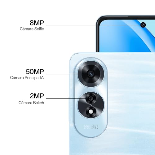 OPPO A60 4G - Smartphone Libre, 16GB(8GB+8GB) 256GB, Pantalla HD+ LCD 6.7", Cámara 50+2+8 MP, Android, Batería 5000mAh, Carga Rápida 45W - Morado