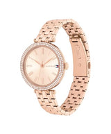 Tommy Hilfiger Reloj con Movimiento de Cuarzo de Tres Manecillas para Mujer con Correa de Acero Inoxidable de Oro Rosa - 1782721