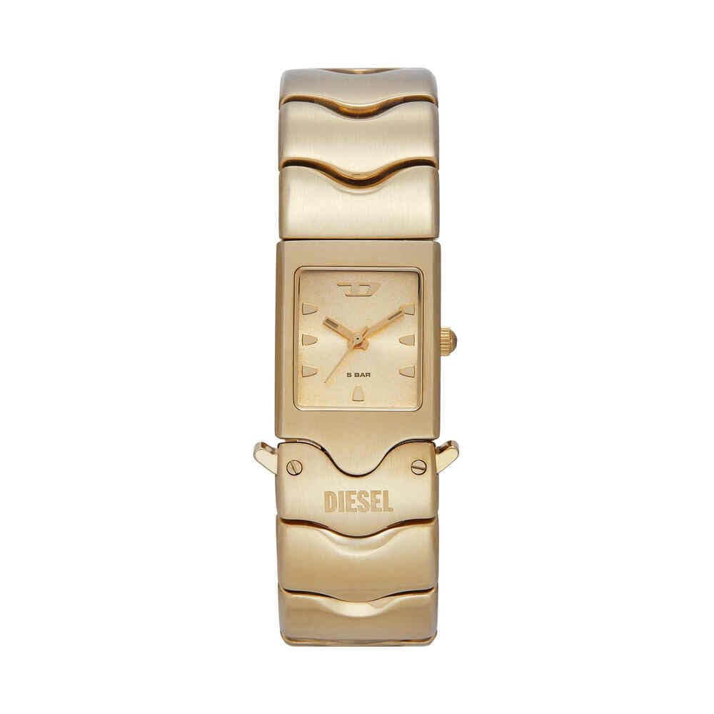 Diesel Reloj Analógico para Hombres de Cuarzo con Correa en Acero Inoxidable DZ2223, Tono Oro, 22MM