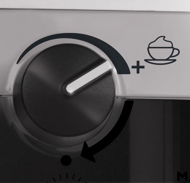 Cafetera para espresso, cappuccino y latte Breville PrimaLatte | Bomba italiana con 15 bar | Adecuado para café molido y monodosis | Depósito para tratamiento de leche integrado | Color Plata