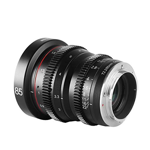 Meike 85 mm T2.2 Lente cinama/Lente de película, Adecuada para grabaciones de películas de Alta resolución en 4k, Fuji-X Mount