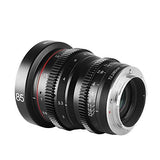 Meike 85 mm T2.2 Lente cinama/Lente de película, Adecuada para grabaciones de películas de Alta resolución en 4k, Fuji-X Mount