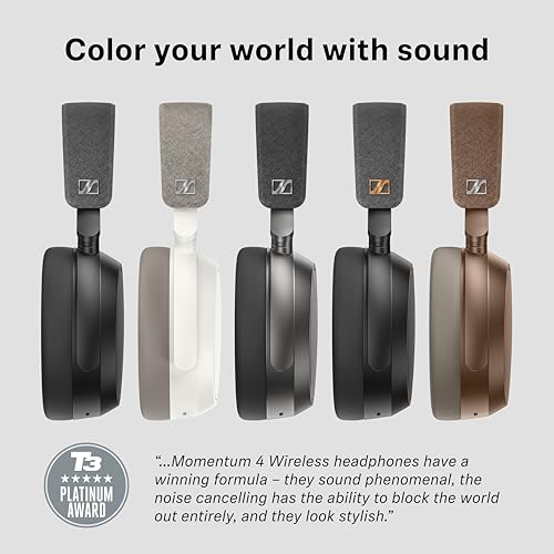 Sennheiser MOMENTUM 4 - Auriculares inalámbricos edición especial, Bluetooth para llamadas nítidas con cancelación de ruido adaptativa, duración de la batería de 60 horas, sonido personalizable, negro