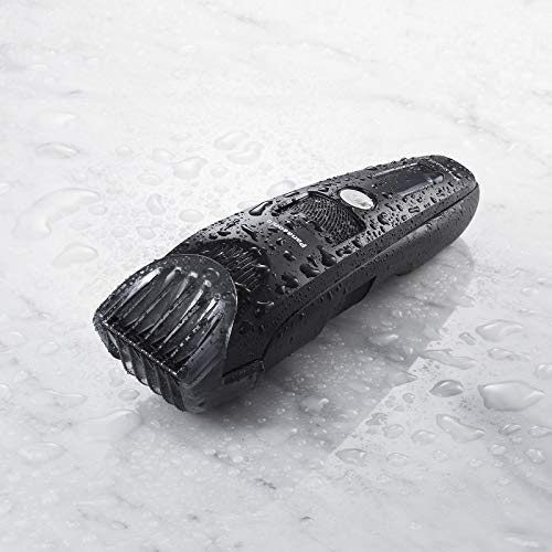 Panasonic ER-SB40-K803 Trimmer de Barba para Hombres, Cortapelos Portátil Resistente Al Agua, 20 ajustes de longitud, Accesorio de Peine, Inalámbrico y con Cable, Indicador de Batería LED, Negro
