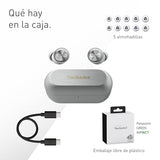 Technics EAH-AZ100E-S Auriculares Inalámbricos con Cancelación De Ruido, Bluetooth Multipunto, Voice Focus AI, Cómodos Auriculares Internos, Color Plateado