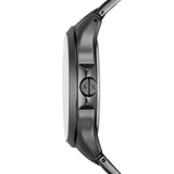 Armani Exchange Reloj para hombre de acero inoxidable en tono plomizo con cronógrafo, AX2454, Gris oscuro y negro