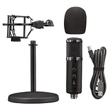 Trust Gaming GXT 256 Exxo Micrófono USB, Patrón Cardioide, con Filtro Pop, USB, RGB, Micrófono Streaming para Grabación, Podcasting, Radiodifusión, PC, PS4 y PS5 - Negro