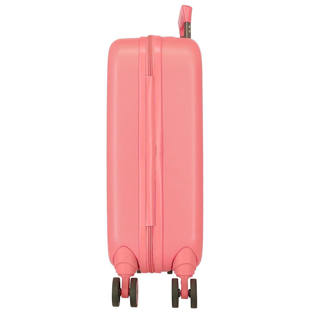 Enso Ciao Bella Maleta de Cabina Rosa 40x55x20 cms Rígida ABS Cierre TSA Integrado 37L 3,22 kgs 4 Ruedas Dobles Equipaje Mano