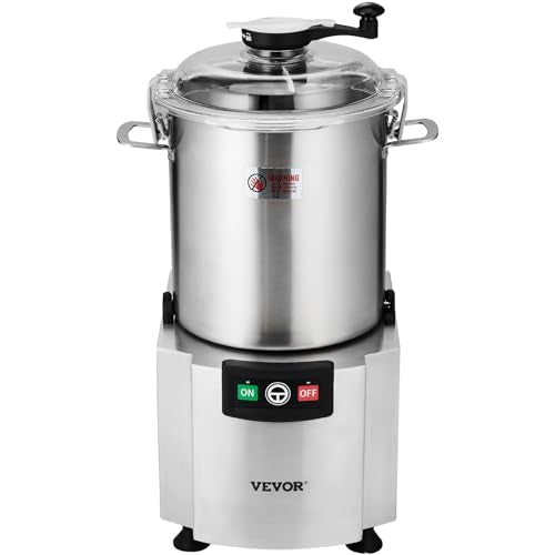 VEVOR Procesador de Alimentos y Picadora de Verduras, Acero Inoxidable de Grado Alimenticio 18 L con Cuchilla en Forma de S y Raspador, para Picar Verduras, Frutas, Granos y Nueces, 425 x 373 x 710 mm