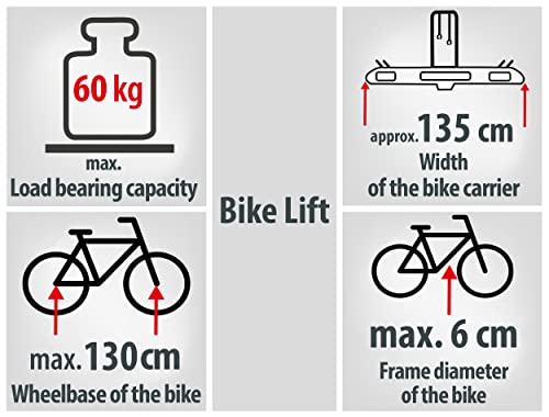 Eufab 11535 portabicicletas Bike Lift para Enganche del Remolque