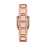 Fossil Harwell Reloj para Mujer, Movimiento de Cuarzo con Correa de Acero o Piel, Tono Oro Rosa y marrón, 28MM