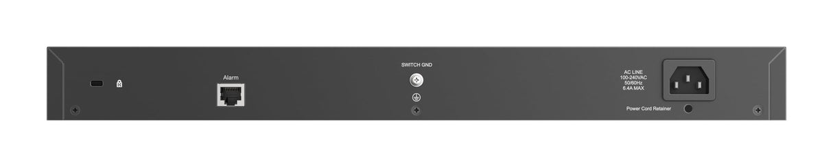 D-Link Switch Smart 28 Puertos Gigabit PoE (24 x 1000Base-T y 2 x SFP Gigabit), PoE++, Long Range PoE (hasta 250m), 518W PoE Budget, Interfaz Web dedicada a videovigilancia IP, VLAN, QoS, ERPS, ONVIF