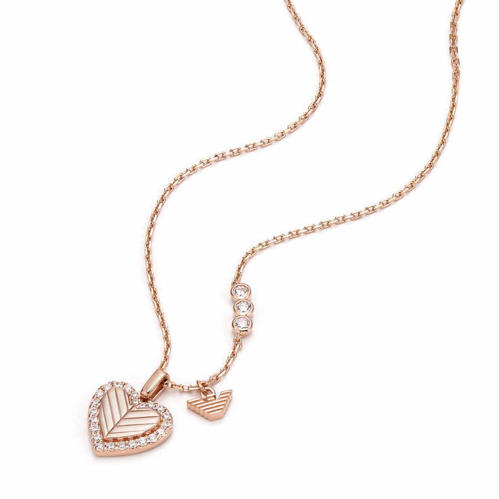 Emporio Armani Collar de mujer de acero inoxidable o plata de ley con cierre de mosquetón, 35Lx1.15Wx1.08cm, Plata esterlina, No es una piedra preciosa, Oro reluciente