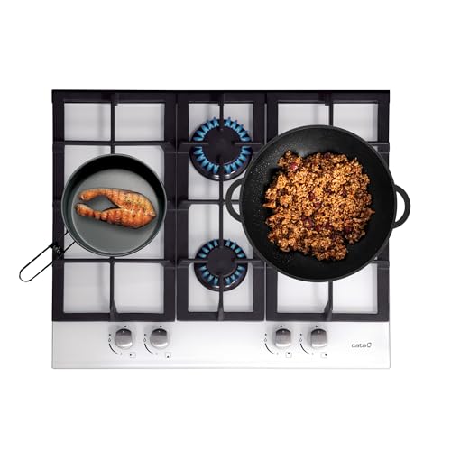 Cata S0428606 Placa de Gas Cata Lci6031Wh 60 cm, Blanco, 4 Fogones