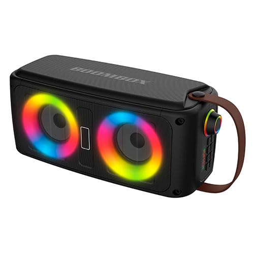 Altavoz Bluetooth portátil, Sonido estéreo, batería de Larga duración, Resistente al Agua; Ideal para Fiestas, Exteriores y Uso Diario.