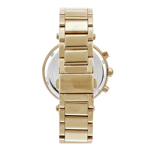 Michael Kors - Reloj Parker cronógrafo de Cuarzo con Correa de Acero Inoxidable en Tono Dorado para Mujer MK5354
