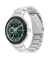Tommy Hilfiger Reloj Analógico de Cuarzo multifunción para hombre con Correa en Acero Inoxidable, Verde (Green)