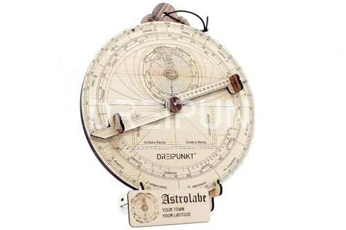 Dreipunkt Verlag Maqueta de astrolabio Deluxe Edition: maqueta de madera noble de astrolabio