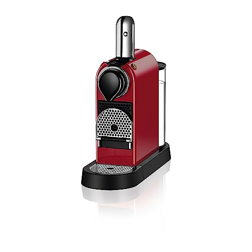 Krups Nespresso Citiz XN7415 - cafetera de cápsulas monodosis, con 19 bares de presión, thermoblock, función automática con botones retroiluminado, color granate, modo Eco, Incluye kit bienvenida