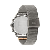 Tommy Hilfiger Reloj Analógico de Cuarzo Multifunción para Mujer con Correa de Malla de Acero Inoxidable Gris - 1782304