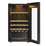 Haier Wine Bank 50 Series 3 HWS34GGH1 - Vinoteca 34 botellas, WIFI, Estantes de madera, Filtro Anti-UV, Filtro de carbón, Filtro de carbón, Display Digital, Iluminación LED, Silenciosa 37 dbA, Negra