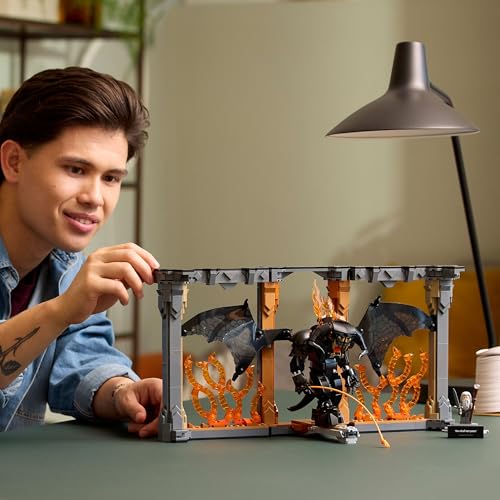 LEGO Icons Rincón Entre Libros: El Señor de los Anillos: Balrog Kit de Decoración, Set de Construcción, Regalo para Adultos y Amantes de la Épica Trilogía Cinematográfica 10367