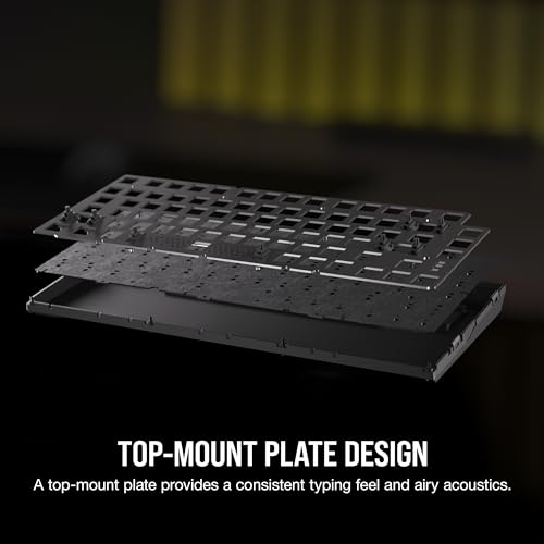 Corsair K65 Plus Wireless 75% RGB Teclado mecánico para Juegos Intercambiable en Caliente - Interruptores lineales Rojos MLX prelubricados - Supresión de Ruido de Doble Capa - Teclas PBT -