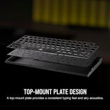 Corsair K65 Plus Wireless 75% RGB Teclado mecánico para Juegos Intercambiable en Caliente - Interruptores lineales Rojos MLX prelubricados - Supresión de Ruido de Doble Capa - Teclas PBT -
