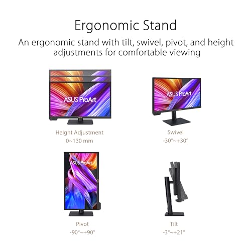 ASUS ProArt Display PA24US - Monitor Profesional de 23,6", IPS, 4K UHD (3840 x 2160), HDR-10, HLG, 99% Adobe RGB, 95% DCI-P3, ΔE < 1, 12G-SDI, USB-C, VESA DisplayHDR 600, Sostenibilidad ecológica