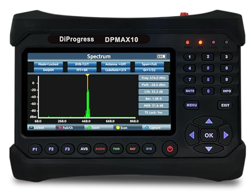 DIPROGRESS Medidor de Campo DVB-T2 DVB-S2 HEVC 10bit DCSS - DPMAX10