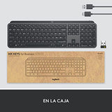 Logitech MX Keys for Business, Teclado retroiluminado inalámbrico, Teclas silenciosas para pulsaciones perfectas, Logi Bolt, Bluetooth, Recargable, Windows/Mac/Chrome/Linux, QWERTY Español - Gris
