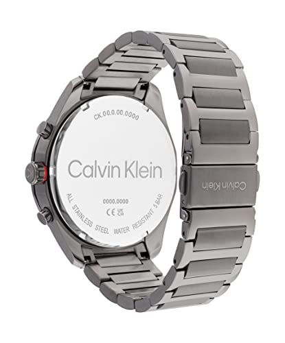 Calvin Klein Reloj Cronógrafo de Cuarzo para Hombre Colección CK Force con Correa de Acero Inoxidable Gris - 25200267