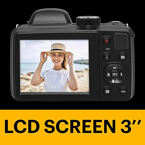 KODAK Pixpro Astro Zoom AZ425 - Cámara Digital Bridge, Zoom Óptico 42X, Gran Angular de 24 mm, 20 Megapíxeles, LCD 3, Video Full HD 1080p, Batería Li-ion - Negra