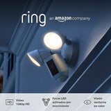 Ring cámara Plus con focos cableada (Floodlight Cam Wired Plus) | Cámara de vigilancia exterior wifi con vídeo HD, comunicación bidireccional, focos LED, sirena integrada | 30 días gratis de Ring Home