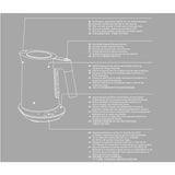 WMF Kineo Hervidor de agua con ajuste de temperatura, 1,6 l, filtro de cal, 3000 W, indicador de temperatura en vivo, hervidor eléctrico de agua de acero inoxidable mate