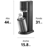 SodaStream Duo Pack - Máquina Gasificadora de Agua Color Negro con 2 Botellas Fuse de 1L 2 Botellas Fuse Glass de Cristal de 1L y 1 Cilindro de Gas Color Rosa, para Preparar hasta 60L de Agua con Gas