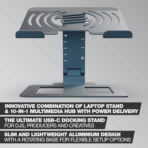 Reloop Stand Hub Pro - Soporte Multimedia 10 en 1 USB-C con Entrega de energía