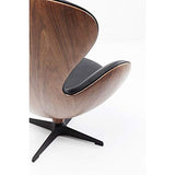 KARE 83346 Sillón Giratorio Lounge, Schwarz Walnuss, 63.5 x 43 x 114