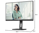 AOC 24P3CV Monitor 24 Pulgadas FHD, 100Hz, IPS, 4 ms GtG, Adaptive Sync., Altura Ajustable, Altavoces (1920x1080, 1x HDMI 1.4, 1x DP 1.2, USB-Hub), Negro