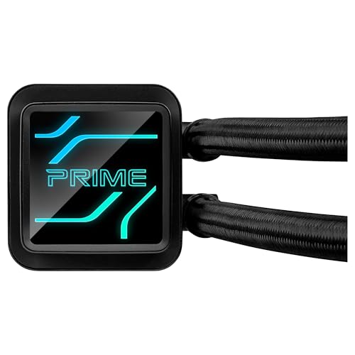 ASUS Prime LC 240 ARGB - Sistema de refrigeración líquida para CPU todo en uno con zona de contacto con la CPU y canales con aletas, bloque de agua con lentes de espejo infinito y ventiladores ARGB