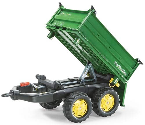 Rolly-rollyMega Trailer Anhänger John Deere Toys 122004-Remolque (niños de 2,5 a 5 años, 3 Lados, Enganche Trasero, Remolque de Dos Ejes), Color Verde, 0 (S2612200)