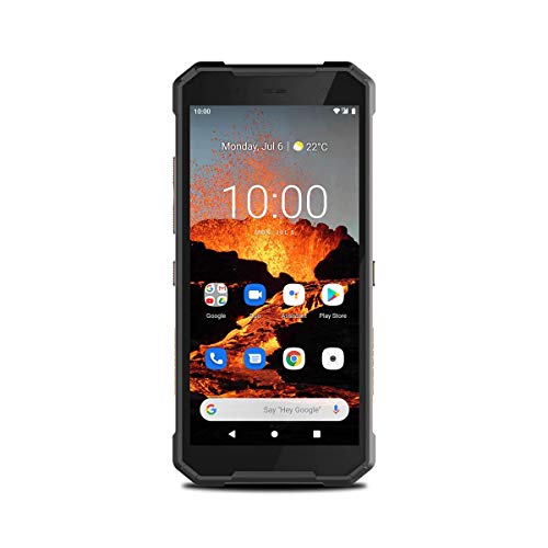 Hammer H EXPLORER PRO 5,7" IPS Teléfono Celular al Aire Libre, teléfono Inteligente estándar Militar, Mega batería 5000mAh con Carga rápida, 48MP, eSIM, NFC, LTE 4G, IP69, Dual SIM, Android 10 - Plata