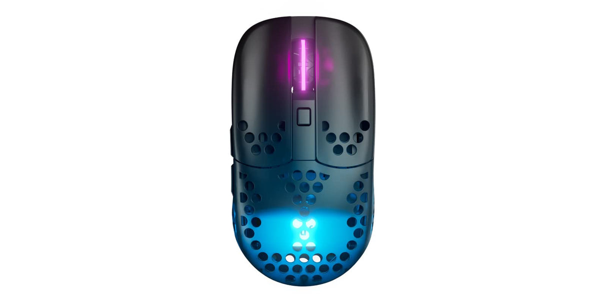 Xtrfy MZ1 Wireless, Ratón Inalámbrico Ultraligero de Gaming, 2.4 GHz RF, Forma Única para Apuntar de Manera Óptima, Iluminación RGB, Recargable, Negro