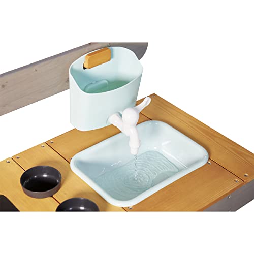 JANOD Muddy Lab-Cocina Infantil de Madera FSC-10 Accesorios-Juego de Imitación Exterior para Niños-A Partir de 3 Años, J06632, Color Azul Cielo/Gris, 77 x 35 x 95 (JURATOYS