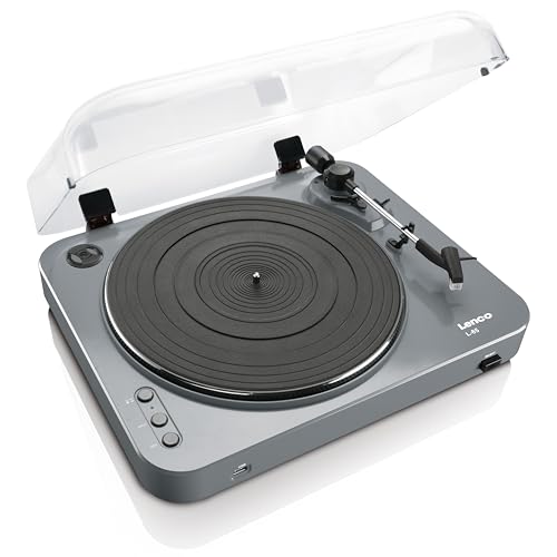 Lenco L-85 - Tocadiscos para Equipo de Audio (MP3, USB), Plateado