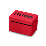 HUGO Reloj Analógico de Cuarzo para Hombre Colección #RASE con Correa de Cuero Negra - 1530115