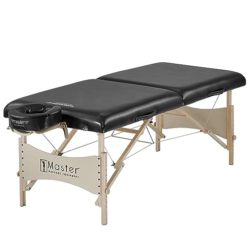 Master Massage Balboa - Camilla de Masaje portátil (71 cm, Plegable), Color Negro Brillante
