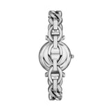 Fossil Carlie Reloj para mujer, movimiento de cuarzo con correa de acero o piel, Tono plata y blanco, 29MM