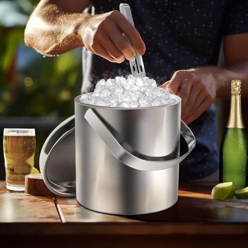 Sailnovo Caja de hielo con tapa y clip de acero inoxidable