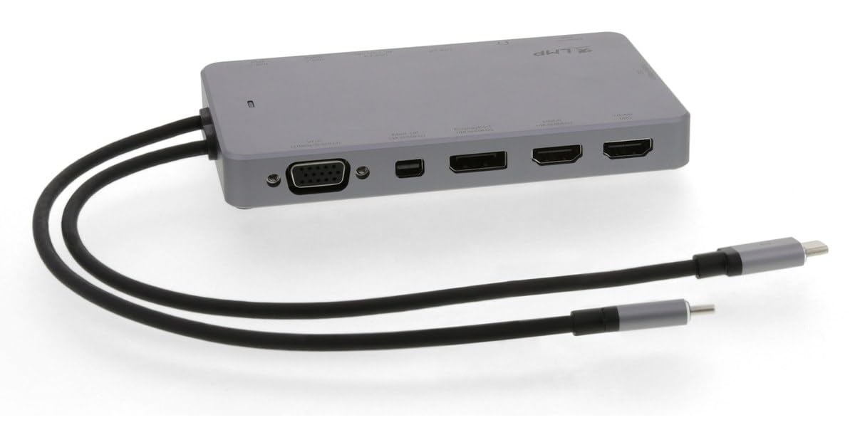 LMP USB-C Display Dock 2 - Dock USB-C Dual-Link a 12 Puertos